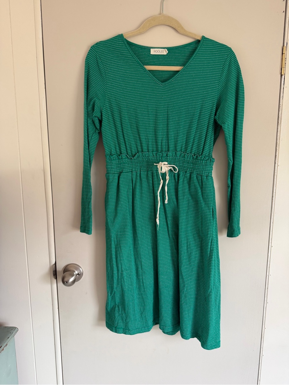 Roolee 100% linen green dress